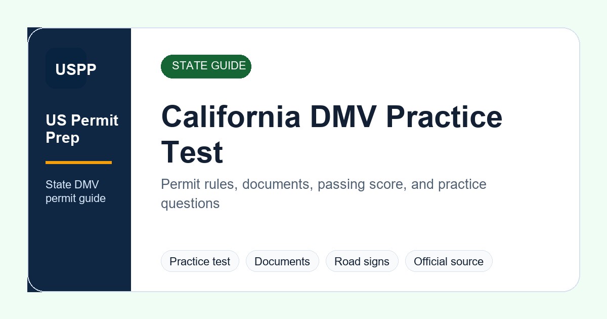 California DMV Permit Practice Test 2026 – US Permit Prep