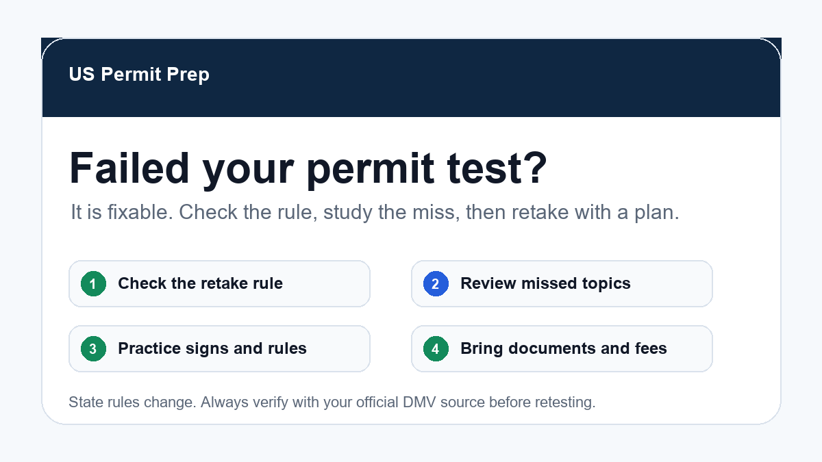 Failed your permit test retake guide with four next steps