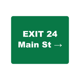 Exit Direction Sign guide road sign