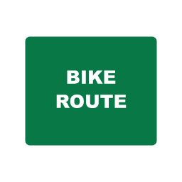 Bike Route guide road sign