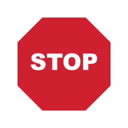 Stop regulatory road sign