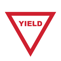 Yield regulatory road sign