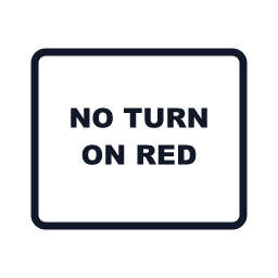 No Turn on Red regulatory road sign