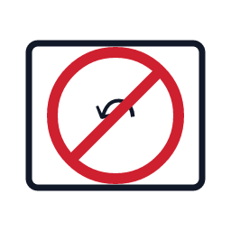 No U-Turn regulatory road sign
