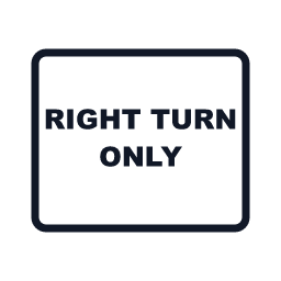 Right Turn Only regulatory road sign