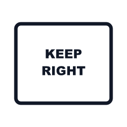 Keep Right regulatory road sign