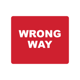 Wrong Way regulatory road sign