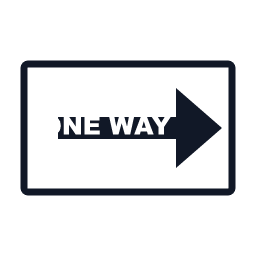 One Way regulatory road sign
