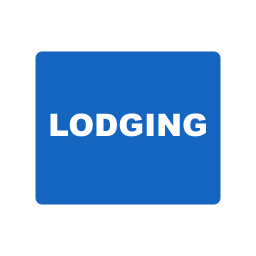 Lodging / Hotel service road sign