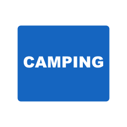 Camping service road sign