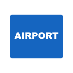 Airport service road sign