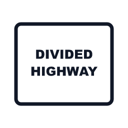 Two-Way / Divided Highway Crossing warning road sign
