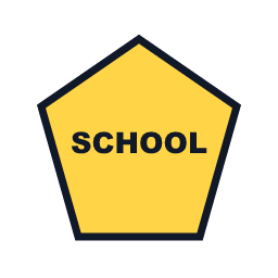 School Crossing warning road sign