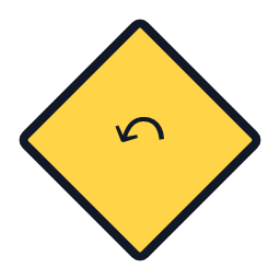 Sharp Turn warning road sign