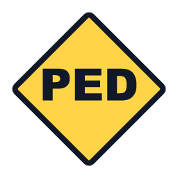 Pedestrian Crossing warning road sign