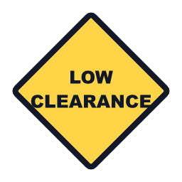 Low Clearance warning road sign