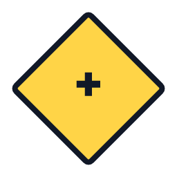 Cross Road warning road sign