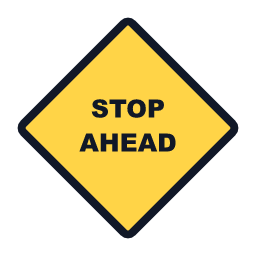 Stop Ahead warning road sign