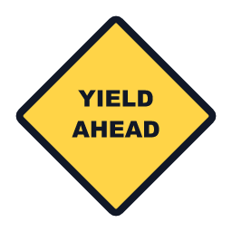 Yield Ahead warning road sign
