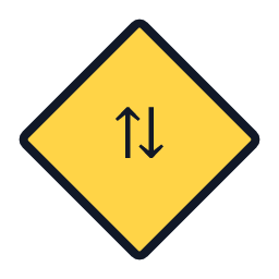 Divided Highway Begins warning road sign