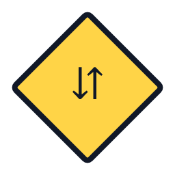 Divided Highway Ends warning road sign