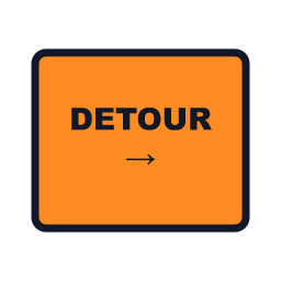 Detour Arrow work zone road sign