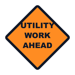 Utility Work Ahead work zone road sign