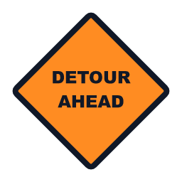 Detour Ahead work zone road sign