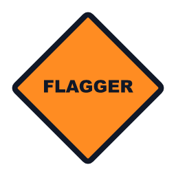 Flagger Ahead work zone road sign