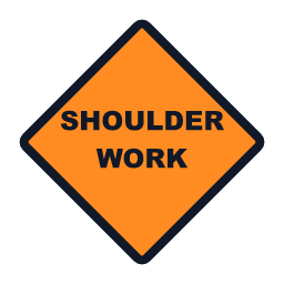 Shoulder Work work zone road sign
